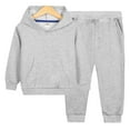 thumbnail image 1 of Bnwani Hoodies and Sweatpants for Kids Cotton Fall Long Sleeve Crew Neck Color Block Solid Sweatshirts, 1 of 7