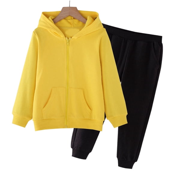 Bnwani Hoodies and Sweatpants for Kids Cotton Long Sleeve Zip Solid Shirt Sweatshirts with Pockets