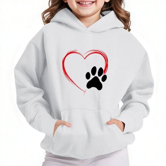 Bnwani Hoodies for Girls Long Sleeve Oversized Fleece Sweatshirt Cute Plain Tops Pullover Size 7-8