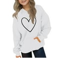 thumbnail image 1 of Bnwani Hoodies for Girls Long Sleeve Oversized Fleece Sweatshirt Cute Plain Tops Pullover, 1 of 3