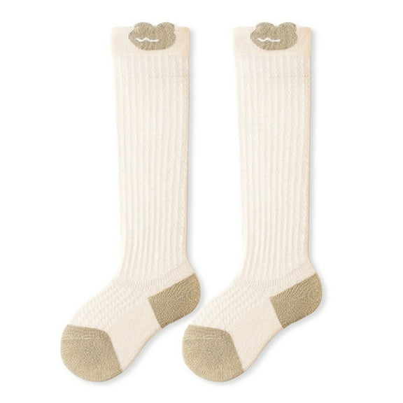 Bnwani Infant Cotton Socks Girls Knee High Floor Thin Solid Color Sports Sweat Absorbing Non-Slip Socks Green 0-6 Months