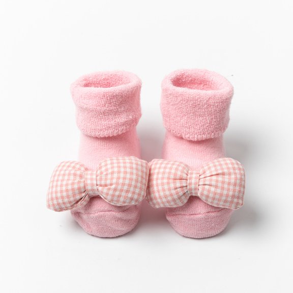 Bnwani Infant Socks Girls Crew Walking Floor Knitted Non-Slip Cute Socks Pink 12 Months