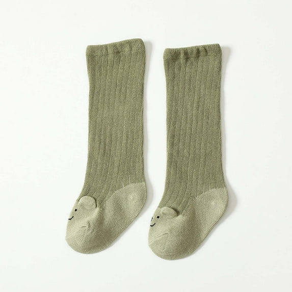Bnwani Infant Socks for Girls Knee High Warm Floor Indoor Cute Socks Green 6-12 Months