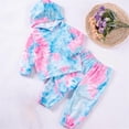 thumbnail image 1 of Bnwani Kids 2 Piece Outfits Girls Hoodies Long Sleeve Tie Tie-Dye Pullover and Elastic Waist Pants, 1 of 6