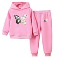 thumbnail image 1 of Bnwani Kids 2 Piece Outfits Girls Spring Hoodies Long Sleeve Cute Shirt Pullover Sweatshirts Sleepwear and Sweatpants, 1 of 8