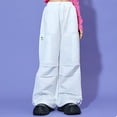 thumbnail image 1 of Bnwani Kids Cargo Pants Baggy Work Long Loose Cargo Solid Pockets Pants White 110, 1 of 8