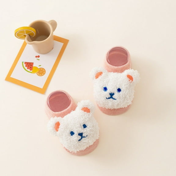 Bnwani Kids Cotton Socks Boys Spring Crew Floor Thick Thin Breathable Socks Pink