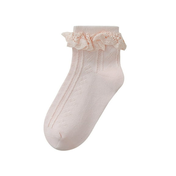 Bnwani Kids Cotton Socks Winter Dance Sports Breathable Floral Socks Pink