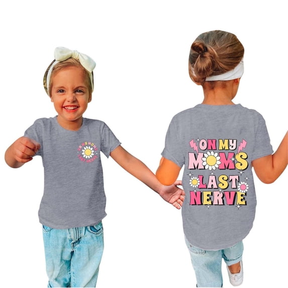 Bnwani Kids Deals Girls Boys Toddler Floral Print Short-sleeved Tops Baby Boy Cotton Comfortable Soild Tops Blouse Size 3-4 T