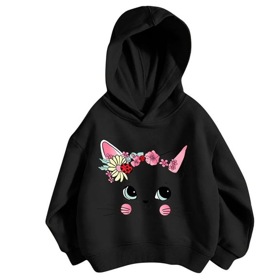 Bnwani Kids Hoodies Girls Cotton Long Sleeve Fall Loose Sweatshirt Printed Pullover
