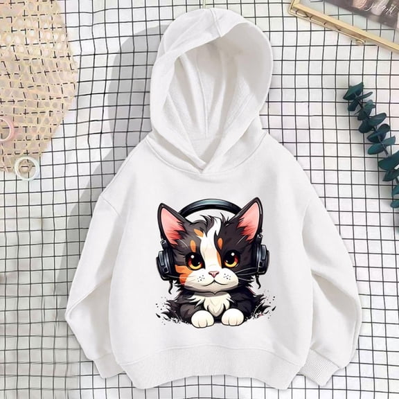 Bnwani Kids Hoodies Girls Cotton Long Sleeve Fall Loose Sweatshirt Printed Pullover