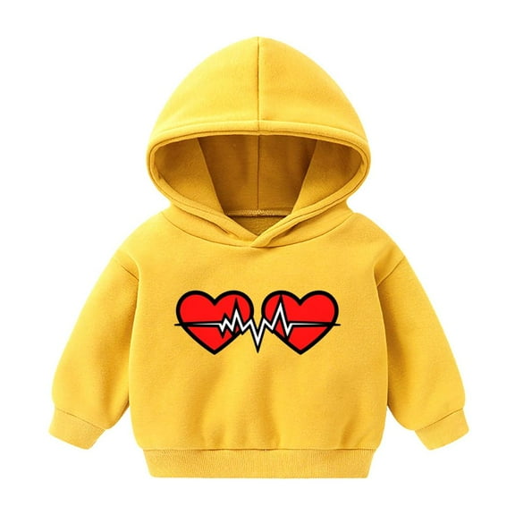 Bnwani Kids Hoodies Girls Cotton Long Sleeve Short Fall Sweatshirt Cute Hearts Graphic Printed Pullover