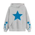 thumbnail image 1 of Bnwani Kids Hoodies Girls Crew Neck Long Sleeve Pockets Short Sweatshirt Stars Graphic Printed Tops Pullover Size 7-8, 1 of 4