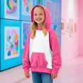 thumbnail image 1 of Bnwani Kids Hoodies Girls Crew Neck Long Sleeve Pockets Thin Sweatshirt Plain Color Block Graphic Tops Pullover, 1 of 8