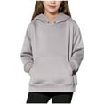 thumbnail image 1 of Bnwani Kids Hoodies Girls Crew Neck Long Sleeve Pockets Thin Sweatshirt Plain Graphic Tops Pullover Size 7-8, 1 of 9