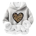 thumbnail image 1 of Bnwani Kids Hoodies Girls Long Sleeve Lamb Wool Thick Sweatshirt Hearts Pullover, 1 of 2