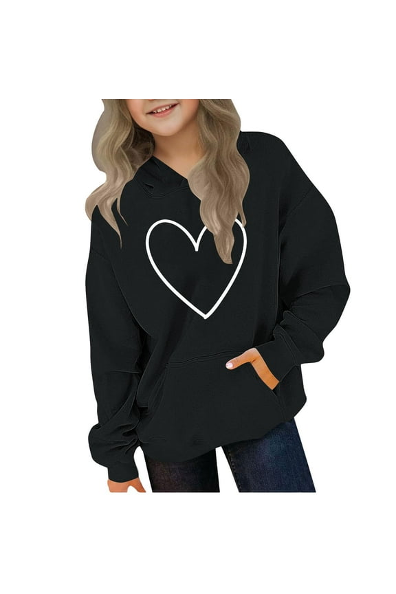Bnwani Kids Hoodies Girls Long Sleeve Oversized Fleece Sweatshirt Cute Plain Tops Pullover