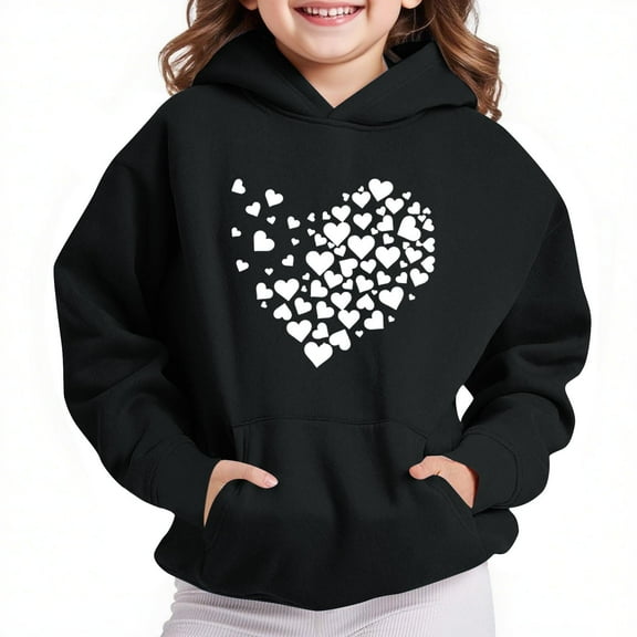 Bnwani Kids Hoodies Girls Long Sleeve Oversized Fleece Sweatshirt Cute Plain Tops Pullover