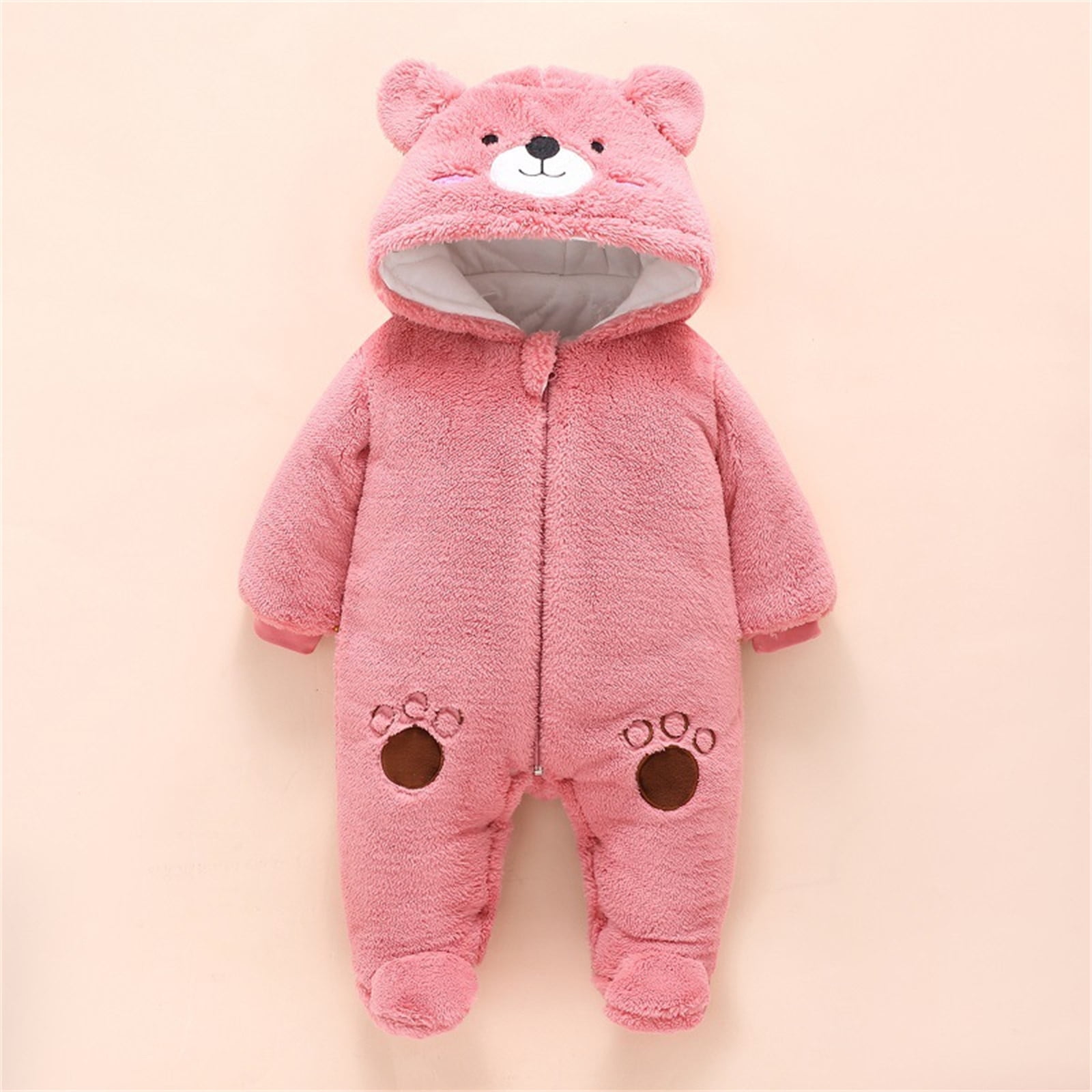Bnwani 1PC New Arrivals Girls Warm Thick One-piece Jumpsuit Plush Bear ...