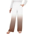 thumbnail image 1 of Bnwani Kids Kid Sport Pants Lantern Outside Long Straight Thin Printed Pockets Striped Pants Brown 8 Years, 1 of 3