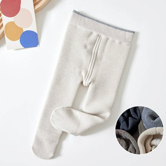 Bnwani Kids Leggings Fall Winter Fleece Warm Casual Printed Brushed Blue