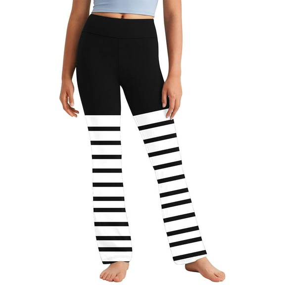 Bnwani Kids Leggings for Girls Fashion High Waist Elasticity Straight Cute Sweet Purple Size 12-13