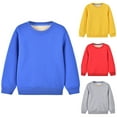thumbnail image 1 of Bnwani Kids Pullover Sweatshirts Fashion Crew Neck Long Sleeve Fleece Warm Cotton Casual Sportswear Cute Solid Blue Size 2-3t, 1 of 6