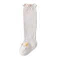 thumbnail image 1 of Bnwani Kids Socks Girls Winter Cotton Knee High Warm Thick Solid Color Socks Yellow 0-3 Months, 1 of 2