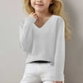 thumbnail image 1 of Bnwani Kids Sweaters Girls Fall Knitted Solid Sweater White, 1 of 6