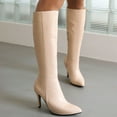 thumbnail image 1 of Bnwani Knee High Boots Women Winter Zipper Knee-High-Heel Knee-High 0 Boot Beige Size 7, 1 of 8
