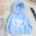 thumbnail image 1 of Bnwani Little Girls Hoodies Cotton Long Sleeve Loose Thin Sweatshirt Hearts Printed Tops Pullover, 1 of 3