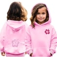 thumbnail image 1 of Bnwani Little Girls Hoodies Crew Neck Long Sleeve Pockets Short Sweatshirt Letter Graphic Printed Tops Pullover, 1 of 4
