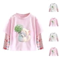 thumbnail image 1 of Bnwani Long Sleeve Toddler Shirt Cotton Crew Neck Sunscreen Thin Printed Tops, 1 of 4