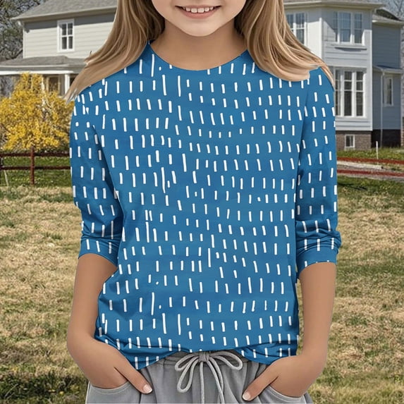 Bnwani Long Sleeve Toddler Shirt Crew Neck Casual Originality Printed Tops 3-4t