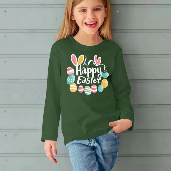 Bnwani Long Sleeve Toddler Shirt Crew Neck Fashion Printed Tops