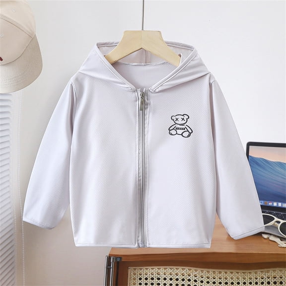 Bnwani Long Sleeve Toddler Shirt Hooded Sunscreen Thin Tops 24 Months