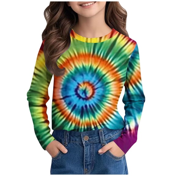 Bnwani Long Sleeve Toddler Shirt White Crew Neck Casual Cute Printed Tops 7-8 Years