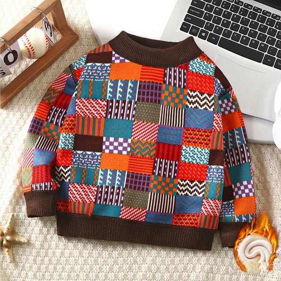 Bnwani Long Sleeve Toddler Shirt Winter Crew Neck Fleece Velvet Thick Printed Tops 3-4t