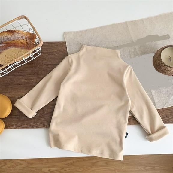 Bnwani Long Sleeve Toddler Shirts Boys Cotton Crew Neck Thick Casual Solid Tops 24 Months