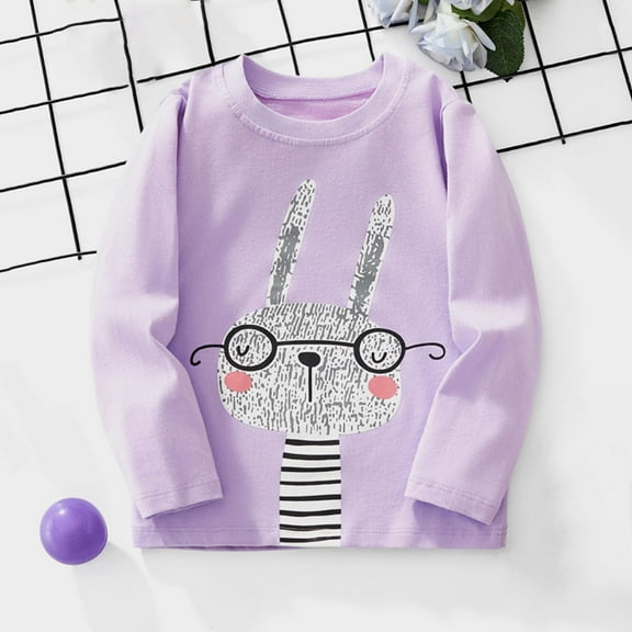 Bnwani Long Sleeve Toddler Shirts Boys Cotton Spring Cotton Crew Neck Casual Printed Tops 7-8 Years