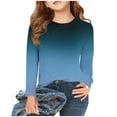 thumbnail image 1 of Bnwani Long Sleeve Toddler Shirts Boys Crew Neck Casual Cute Printed Gradient Tops 7-8 Years, 1 of 5
