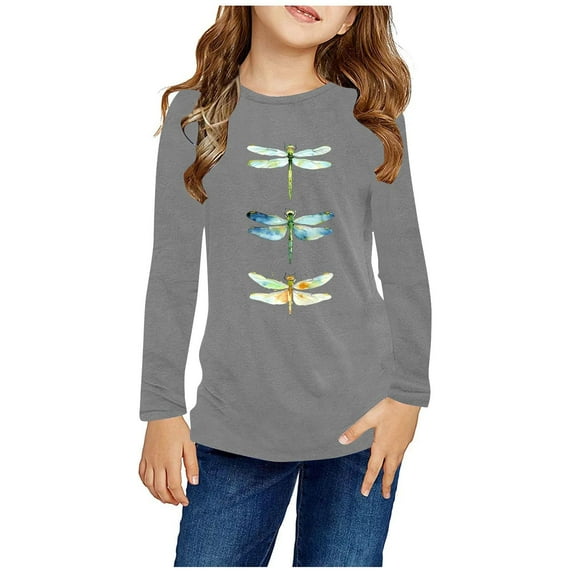 Bnwani Long Sleeve Toddler Shirts Boys Crew Neck Casual Cute Tops 7-8 Years