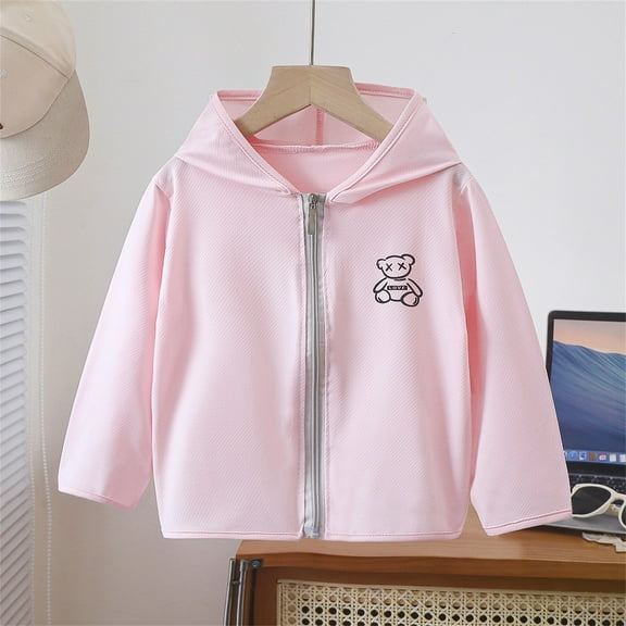 Bnwani Long Sleeve Toddler Shirts Boys Hooded Sunscreen Thin Tops 3-4t