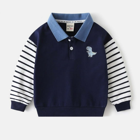 Bnwani Long Sleeve Toddler Shirts Boys Lapel Tops 7-8 Years