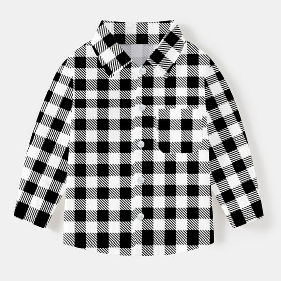 Bnwani Long Sleeve Toddler Shirts Boys White Uniform Casual Fashion Cute Lattice Pocket Tops 4-5t
