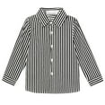thumbnail image 1 of Bnwani Long Sleeve Toddler Shirts Girls Cotton Black Lapel Casual Fashion Striped Tops 24 Months, 1 of 5