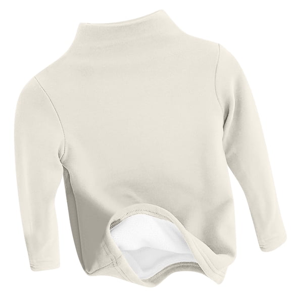 Bnwani Long Sleeve Toddler Shirts Girls Cotton Crew Neck Fleece Velvet Thick Casual Solid Tops 24 Months