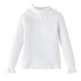 thumbnail image 1 of Bnwani Long Sleeve Toddler Shirts Girls Cotton White Crew Neck Casual Fashion Printed Tops 4-5t, 1 of 2