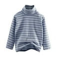 thumbnail image 1 of Bnwani Long Sleeve Toddler Shirts Girls Cotton Winter Velvet Warm Striped Tops 7-8 Years, 1 of 2