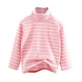 thumbnail image 1 of Bnwani Long Sleeve Toddler Shirts Girls Cotton Winter Velvet Warm Striped Tops, 1 of 2
